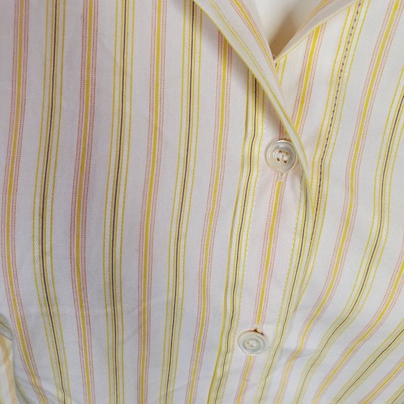 J. Crew NWT striped Button Down Shirt Butter Yellow M slim - Picture 3 of 5